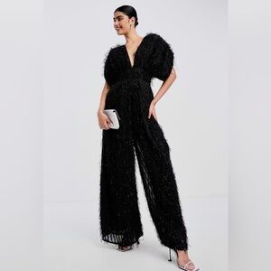 🔴🆕 ASOS Black Jumpsuit with Plunging Neckline